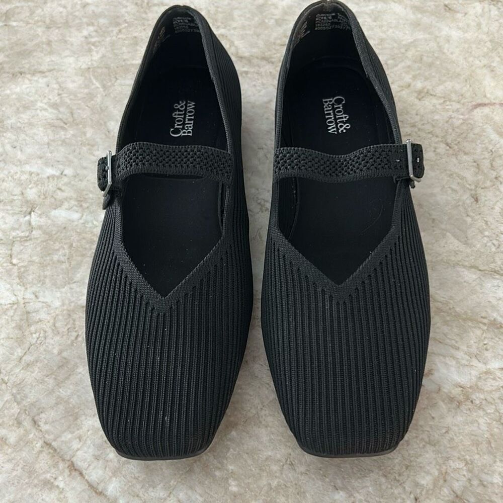 Knit Mary Jane Black Shoes Size 9